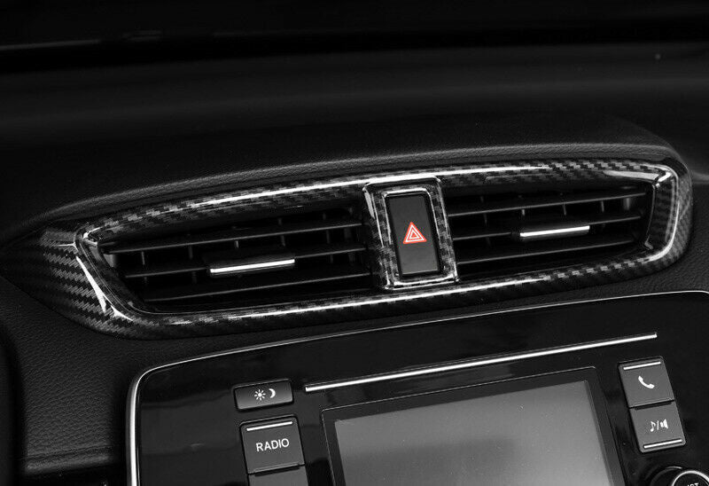 Middle Air Outlet Vent Cover Trim 1PCS for Honda CRV CR-V 2017-2022 Carbon Fiber