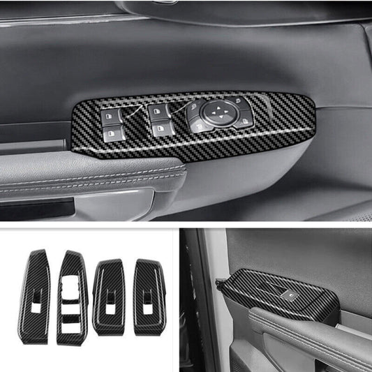 for Ford Ranger 24-2025 Carbon Fiber Look Window Lift Switch Panel Cover Trim 4X