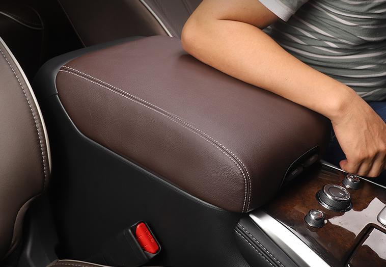 Brown Leather Car Armrest Box Cover Trim Protector for Infiniti QX60 JX35 13-21