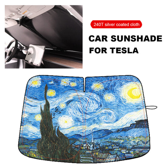 for Tesla Windshield Sunshade Model 3 for Model Y - 4 Layers Car Window Sun Shade US