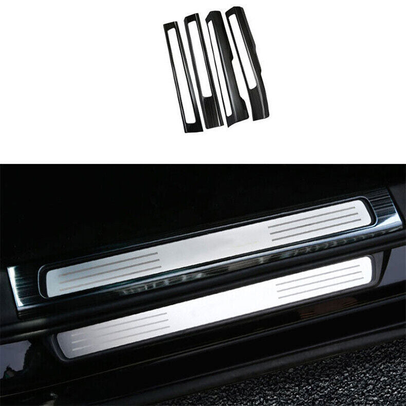 for Volvo S90 2017-2022 Black Steel Door Sill Scuff Plate Protector Threshold 4x