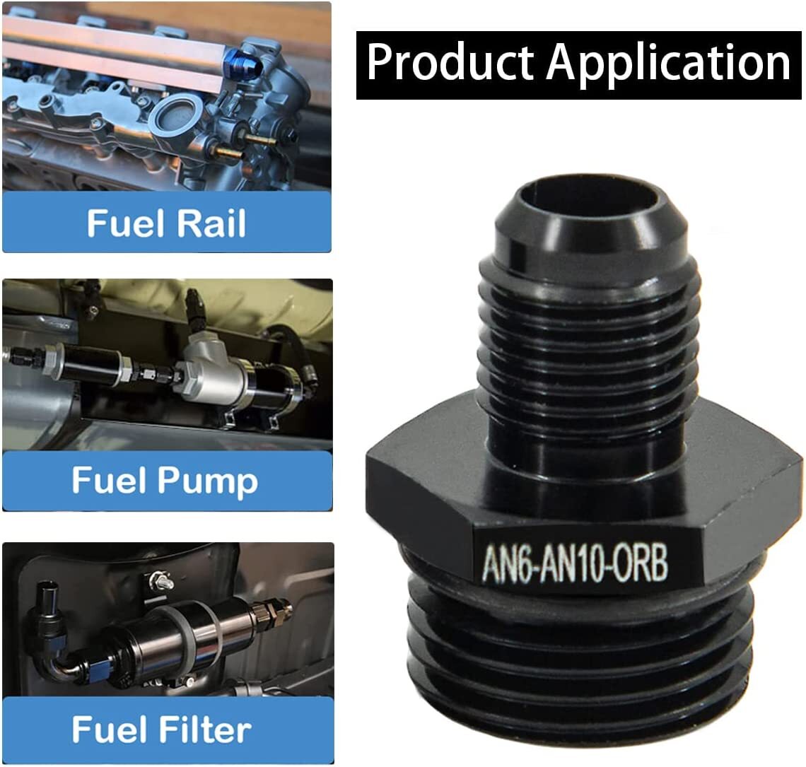 10AN ORB to 6AN Shining Adapter for Oil/Fuel/Water/Liquid/Airline/Gas Hose Ends