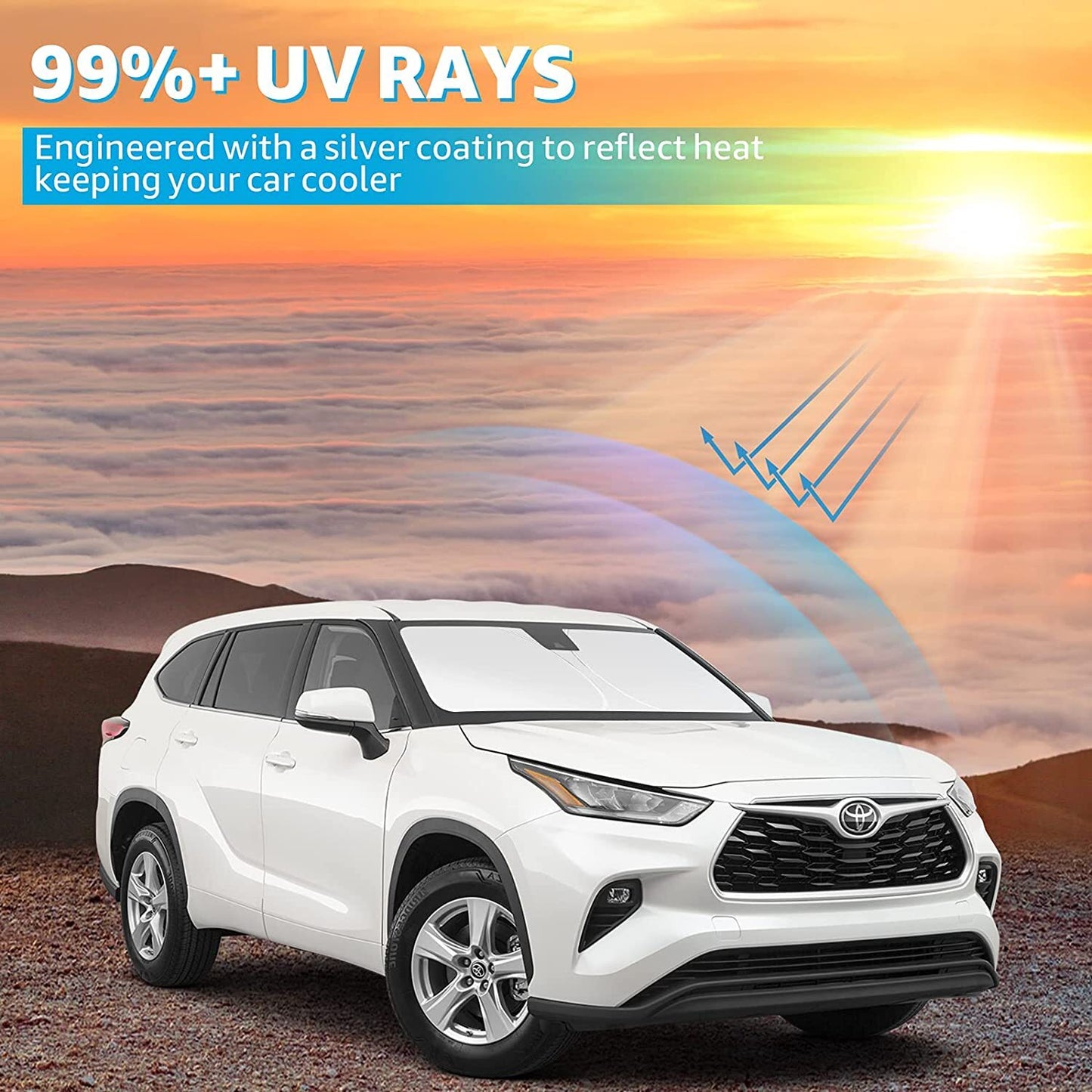 Custom Fit for Toyota RAV4 2019-2024 SUV Windshield Sun Shade Front Heat Block Cover