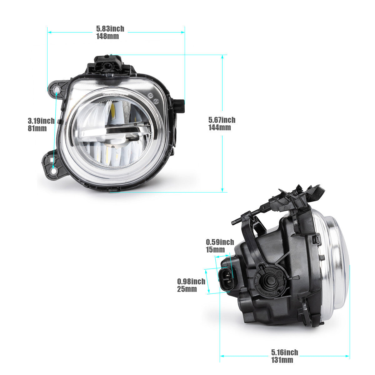 1x Left Front LED Fog Light for 14-16 lb for BMW X3 F25 X4 F26 X5 F15 F85