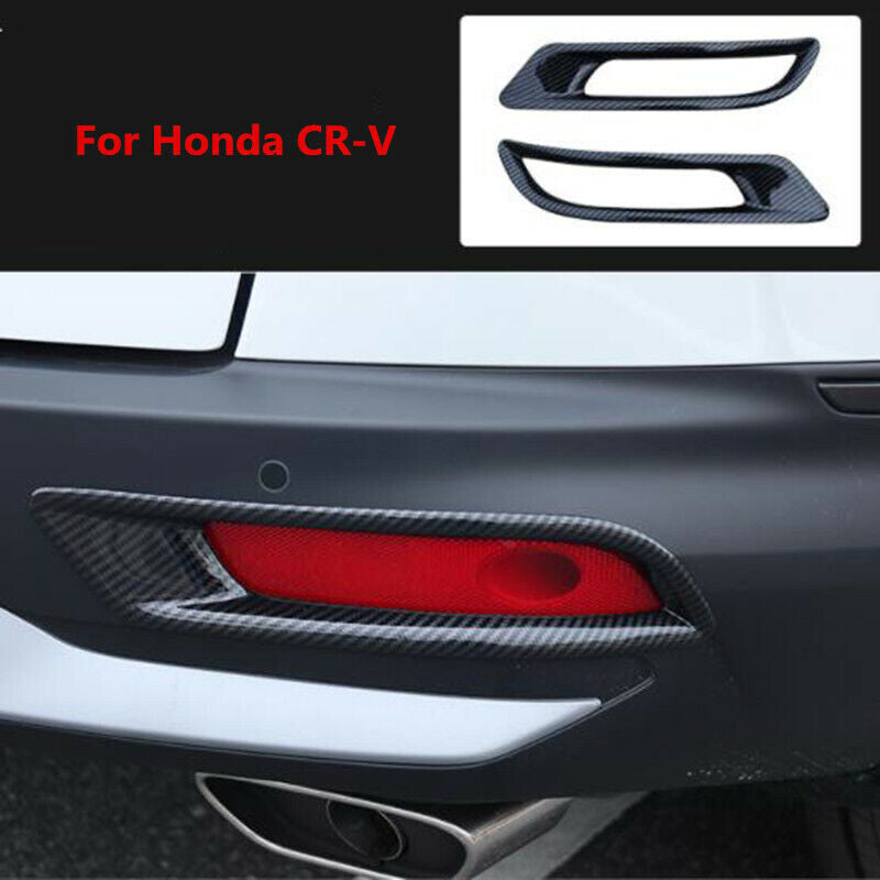 Carbon Fiber Rear Fog Light Bumper Lamp Cover Trim for Honda CRV CR-V 2021-2022