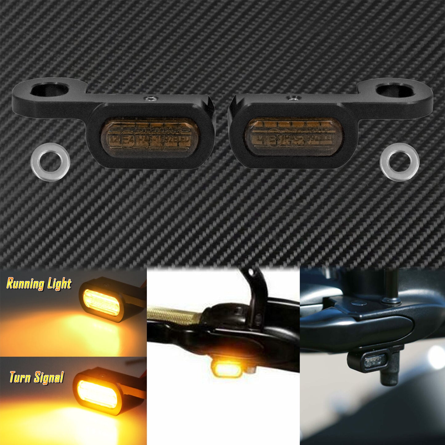 2X LED Turn Signal Indicator Running Light Fit For Touring 14-20 Softail 16-17