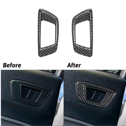 4Pcs Carbon Fiber Interior Rear Door Handle Cover Trim for Ford Fiesta 2011-2015