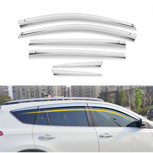 for Toyota RAV4 2013-2018 Chrome Window Visor Sun Rain Guard Vent Shade Set 6Pcs