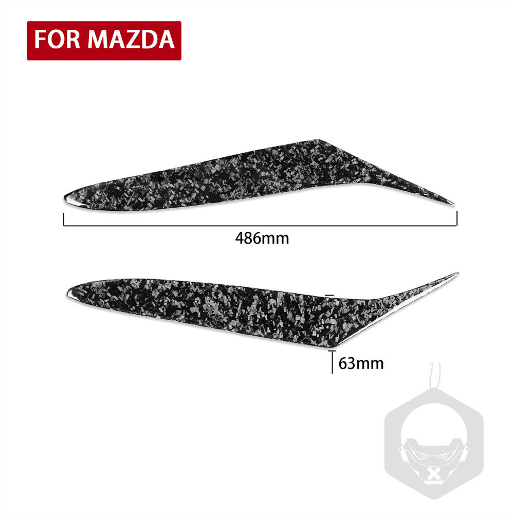 Forged Carbon Front Headlight Eyelids Eyebrow Trim for Mazda RX-8 RX8 2004-08