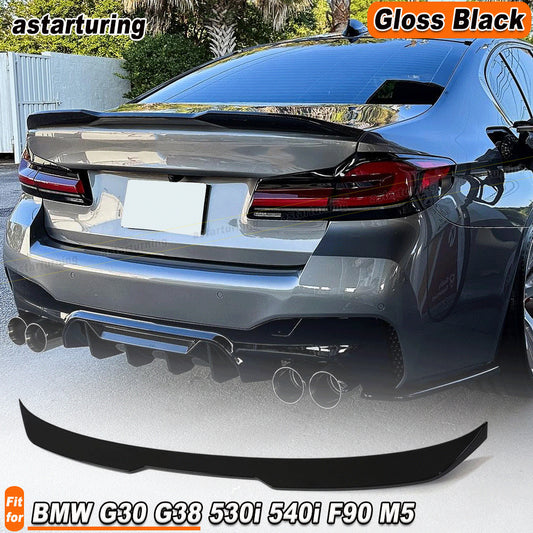 for BMW 5 Series G30 G38 530i 540i F90 M5 Glossy Black Rear Trunk Spoiler Wing