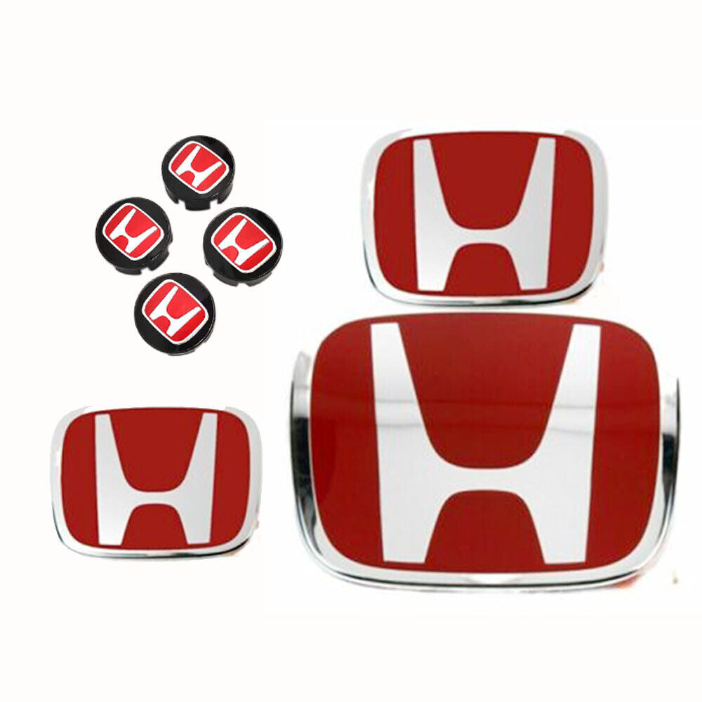 1 set/4 pieces, red H badge front and rear wheels, suitable for 2016-2021 for Civic Sedan JDM.