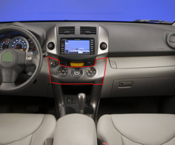 for Toyota RAV4 2006-2012 Carbon Fiber ABS Console AC Switch Control Panel Cover