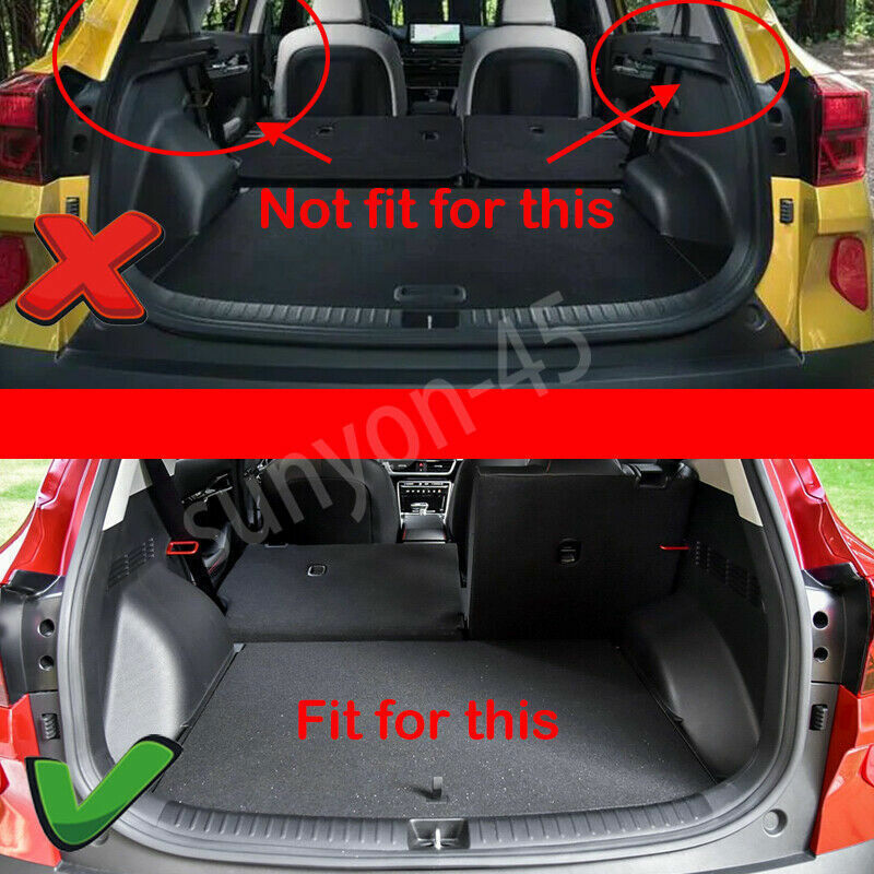 for Kia Seltos 2020-2022 Black Rear Trunk Cargo Cover Security Shield Shade 1x