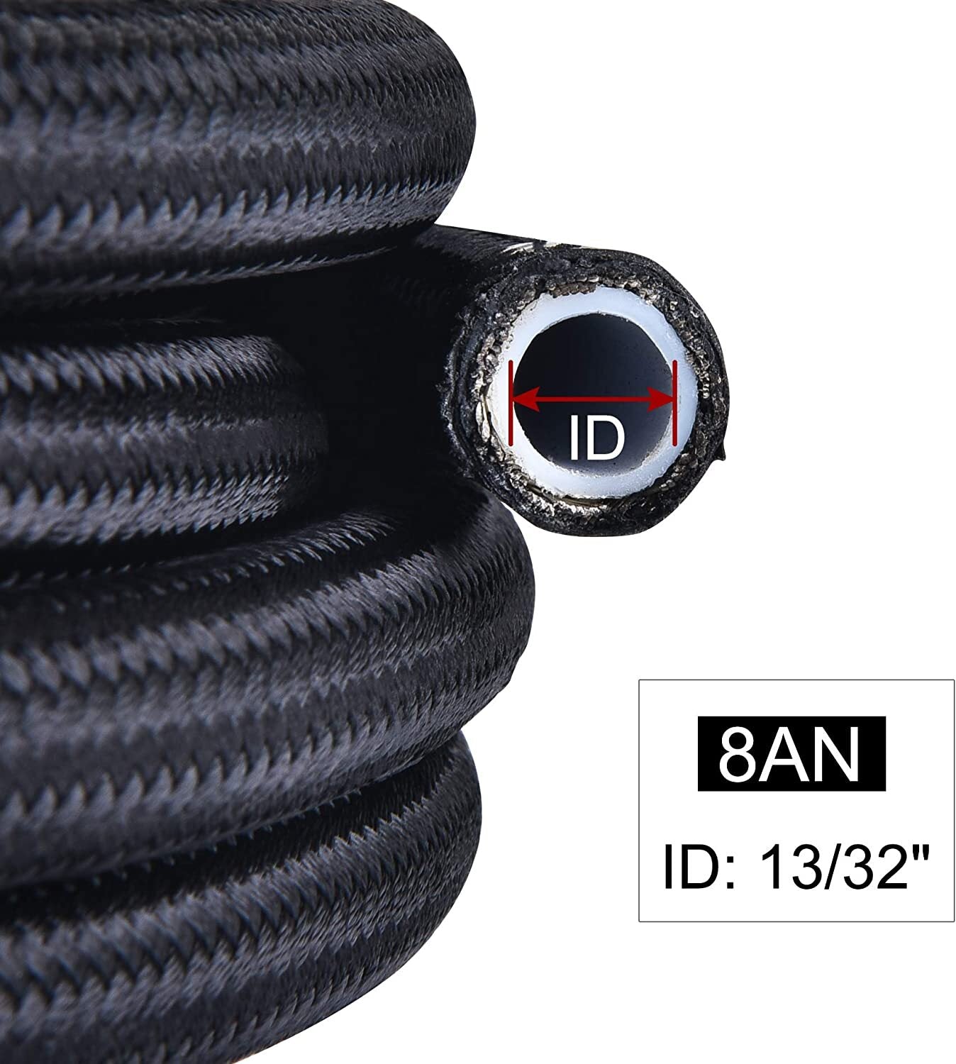 8AN Fuel Line Kit 16ft AN8 Accessories Nylon Braided 1/2 inch PTFE Fuel Hose for E85