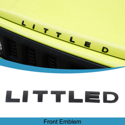 Black Front Hood LITTLED Emblem Badge Trim Stickers for Suzuki for Jimny 2019-2023