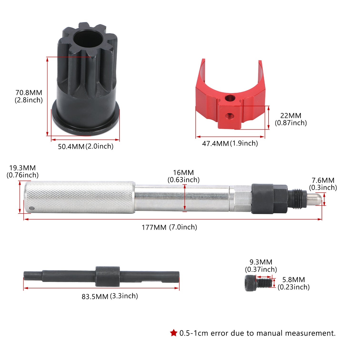 9U-7227 Timing Pin+Injector Height Adjustment Tool+Engine Barring Socket