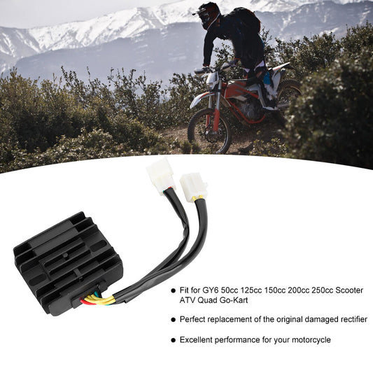 Car Auto DC12V 6 Wire Motorcycle Voltage Rectifier Regulator Fits For GY6 50