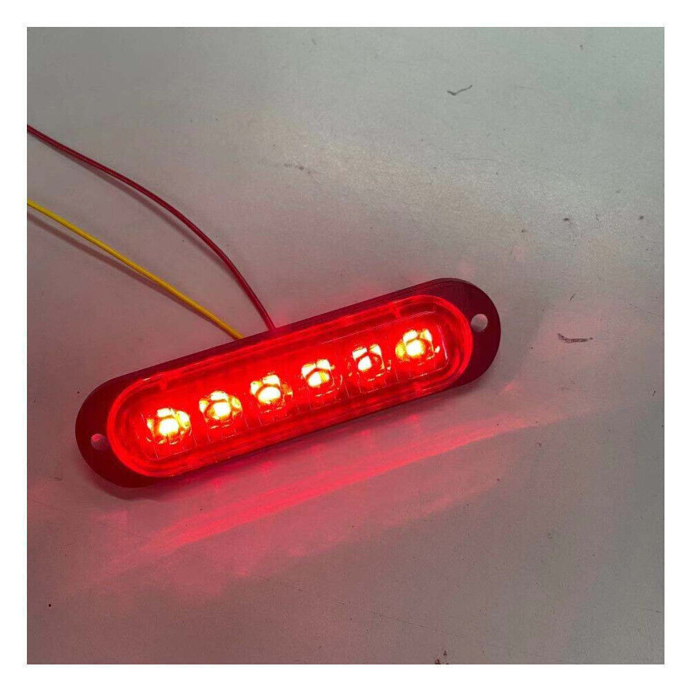 10 PCS Red 6 LED Truck Side Marker Lights Clearance Lamp Trailer RV 12V 24V