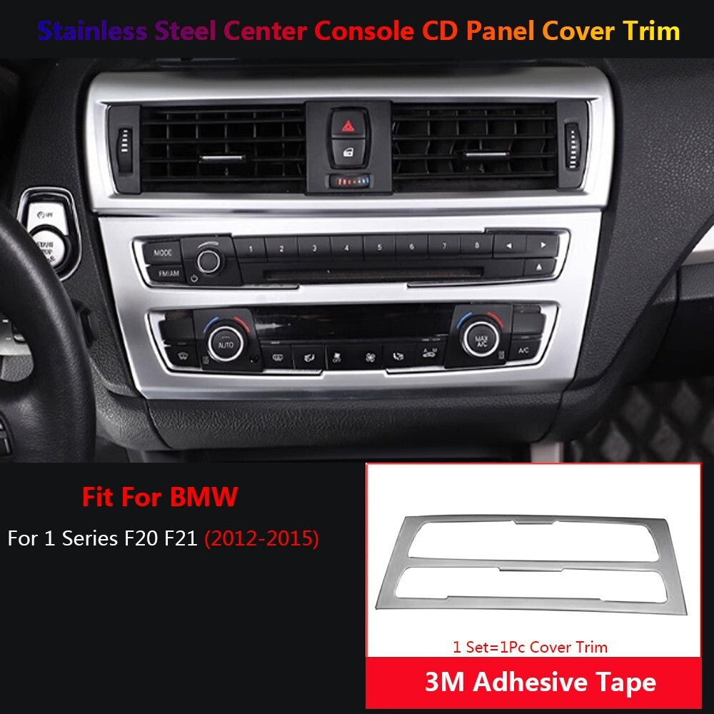 Stainless Steel for BMW 1 Series F20 F21 Car Center Console CD Panel Cover Trim