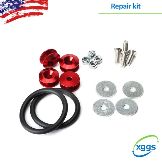 1 KIT Car RED Bumper Quick Release Bumper Fastener Trunk Fender Clip Kit 18pcs