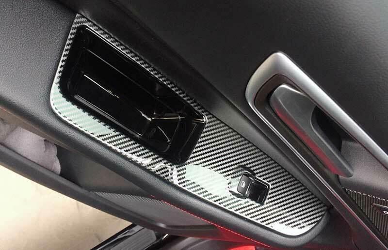 for Ford Edge 2018-2021 Steel Carbon Fiber Window Lock Lift Panel Frame Trim 4X