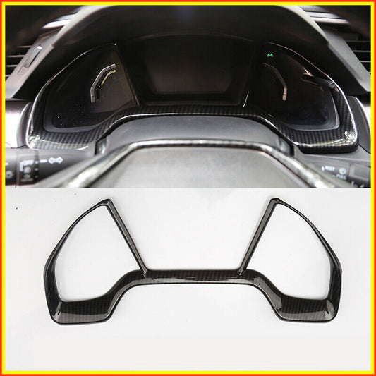 for Honda for Civic 16-21 Carbon Fiber Style Interior Console Dash Panel Frame Trim