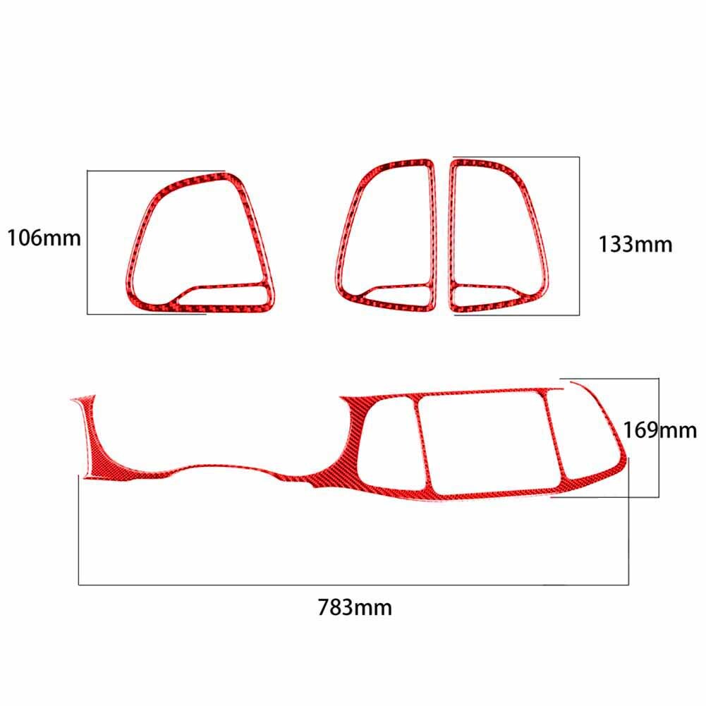 for Dodge for Challenger 2015-2020 Red Central Control Dashboard & Vents Trim Cover
