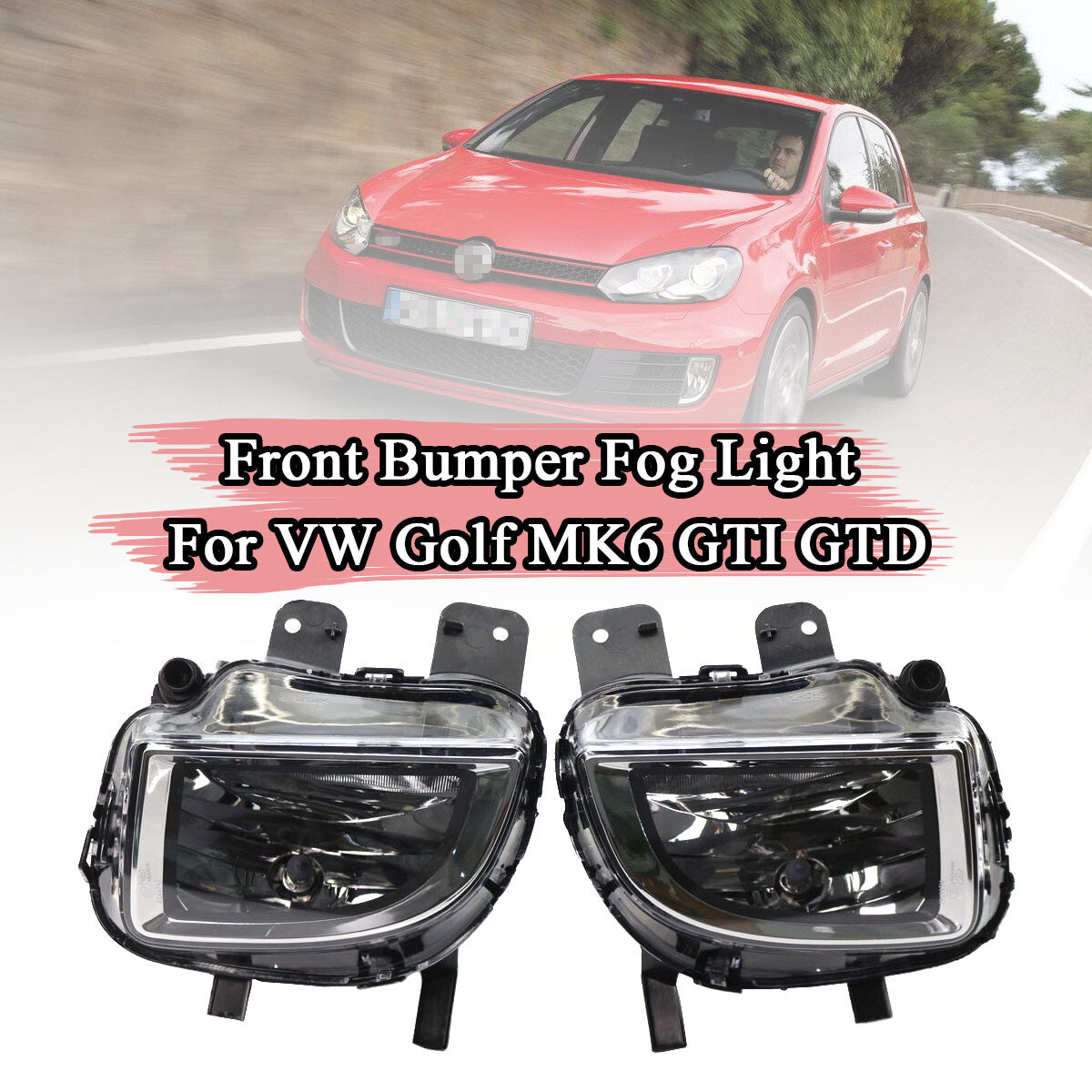 2x FRONT BUMPER FOG LIGHT LAMP WITH BULBS FOR 2009-2013 for VW for GOLF MK6 GTI GTD L+R