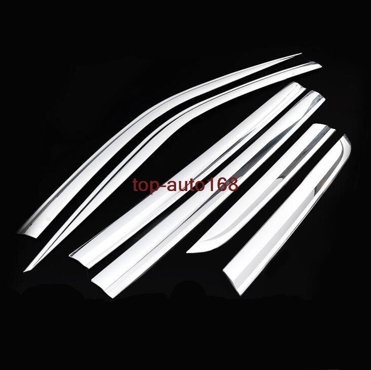 Chrome Window Visor Vent Shades Sun Rain Guard 6X for Volkswagen Atlas 2018-2023