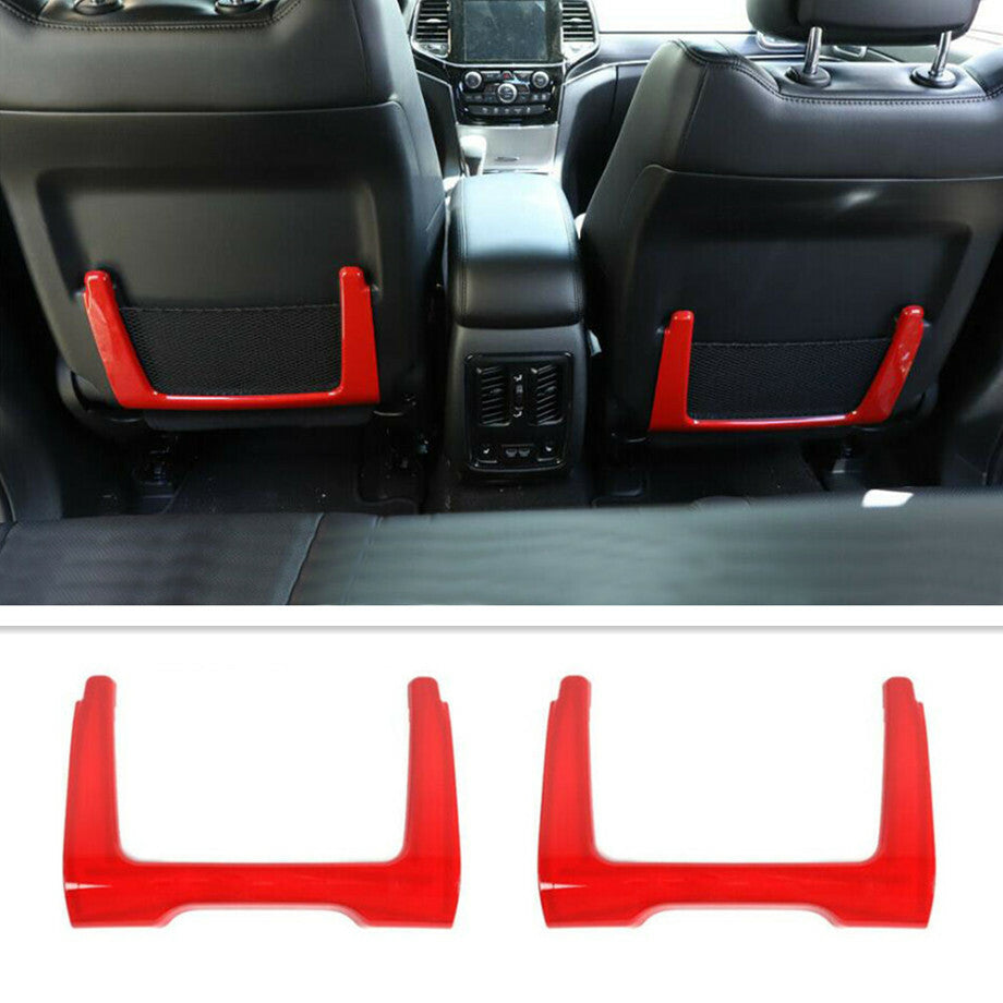 Suitable for Dodge Durango 2011-2021, Red Interior for Seat Back Storage Frame Cover Trim (2 Pieces)