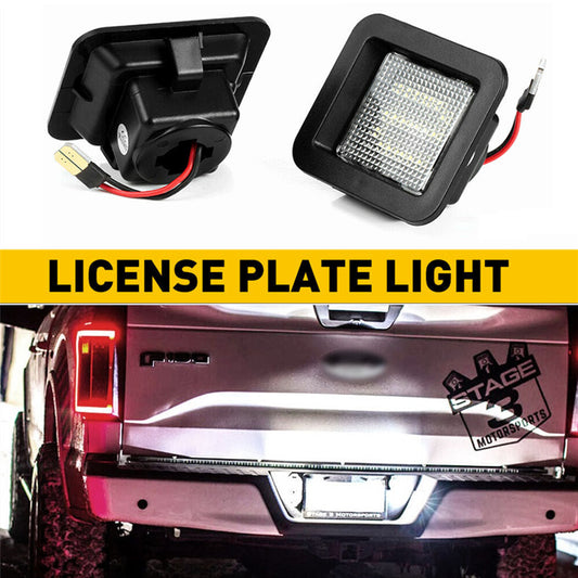 2x For 2015-2021 for Ford F150 White LED License Plate Tag Light Tail Lamps Assembly