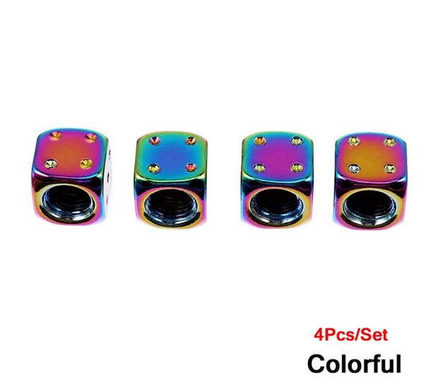 4-piece car tire valve cover rod air dust cover Dice Neo Chrome for Lexus