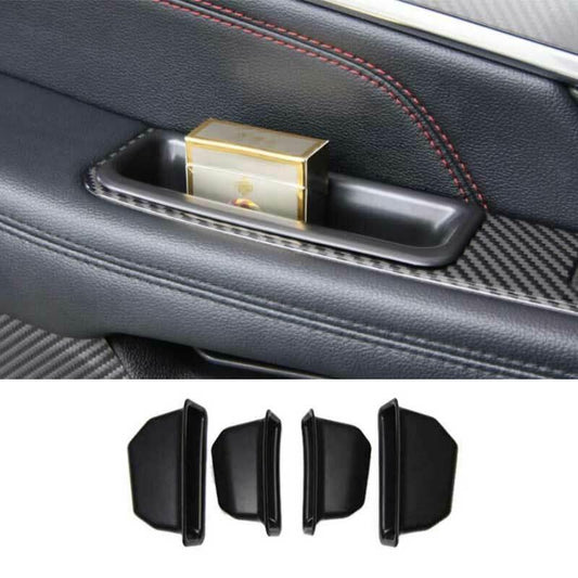 Paint Black Inner Door Armrest Storage Box Frame 4PCS for Ford Explorer 2016-19