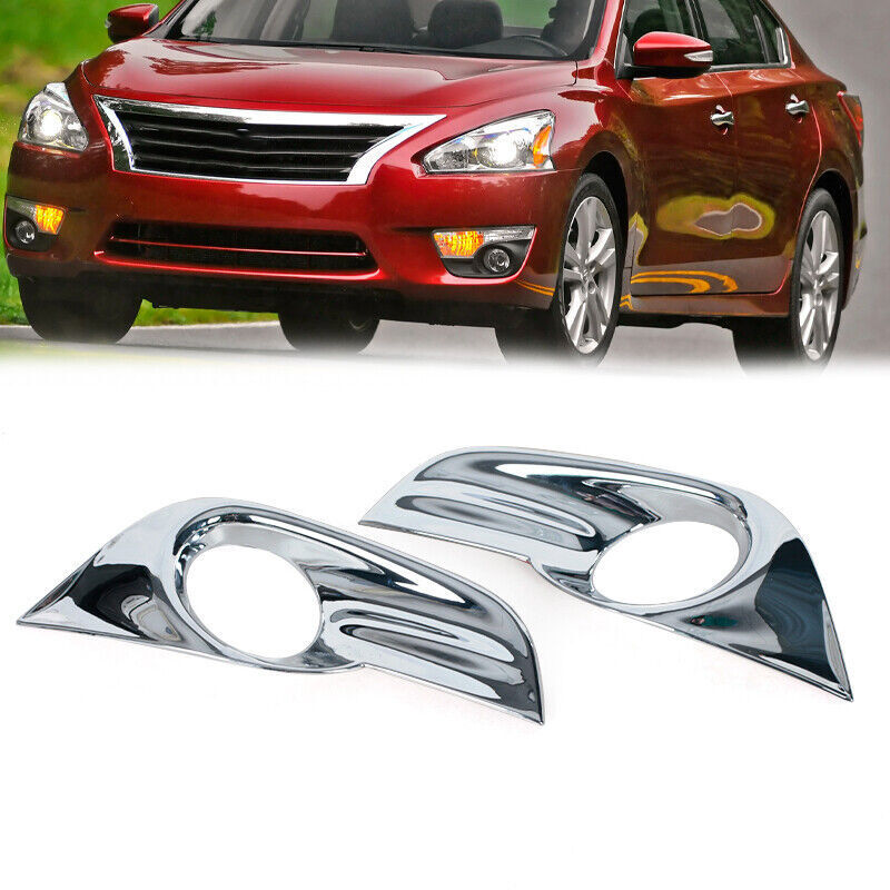 2PCS Chrome Front Fog Light Lamp Trim Cover Decor for Nissan Altima 2013-2015