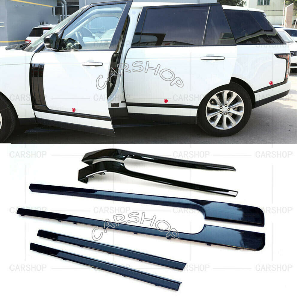 6pcs Black Door Side Molding Trim Strip Kit for Range Rover Vogue L405 2013-2021
