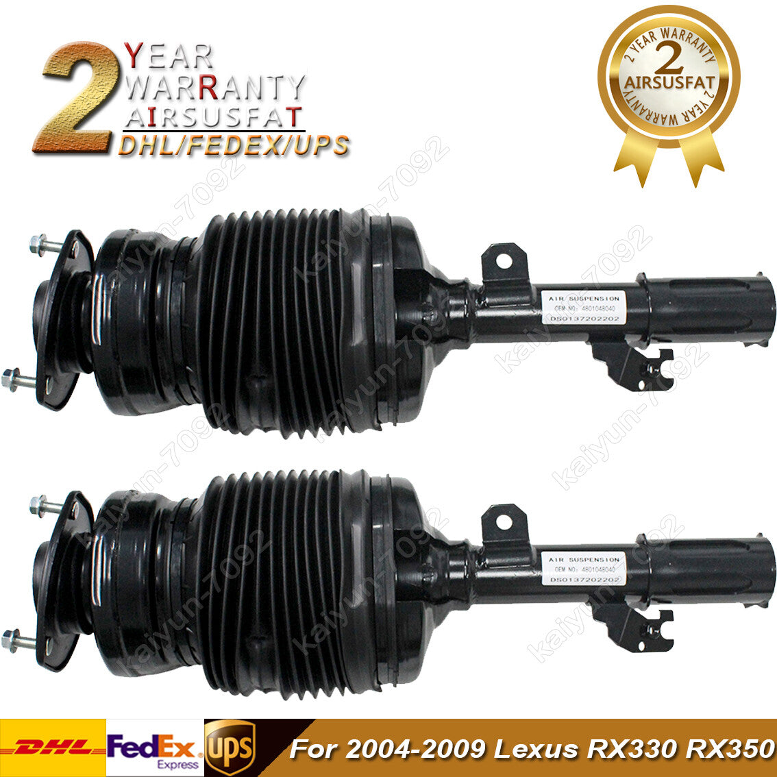 Pair for Lexus RX330 RX350 RX300 Front Air Suspension Shock Struts 48020-48040