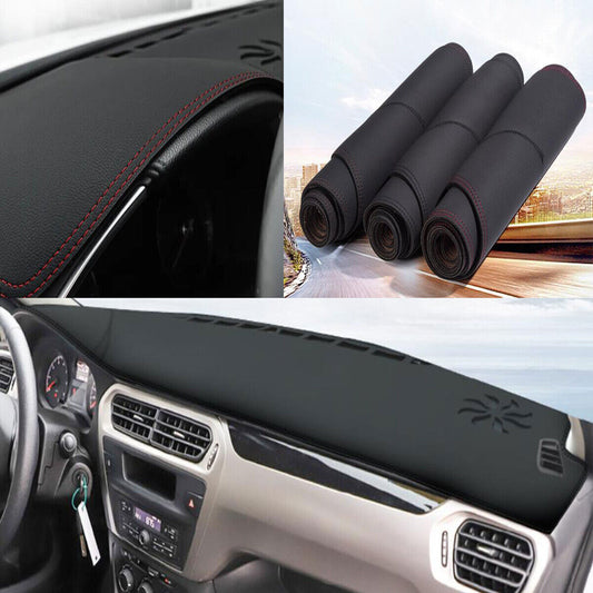 PU Leather Dashboard Dash Mat Non-slip DashMat Sun Shade for Peugeot 301 17-23