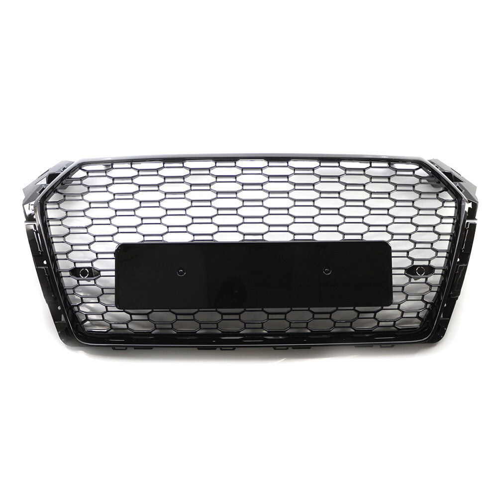 Honeycomb Mesh Hex Grille Grill Fit for Audi A4/S4 B9 RS4 Style 2017-19 Blk