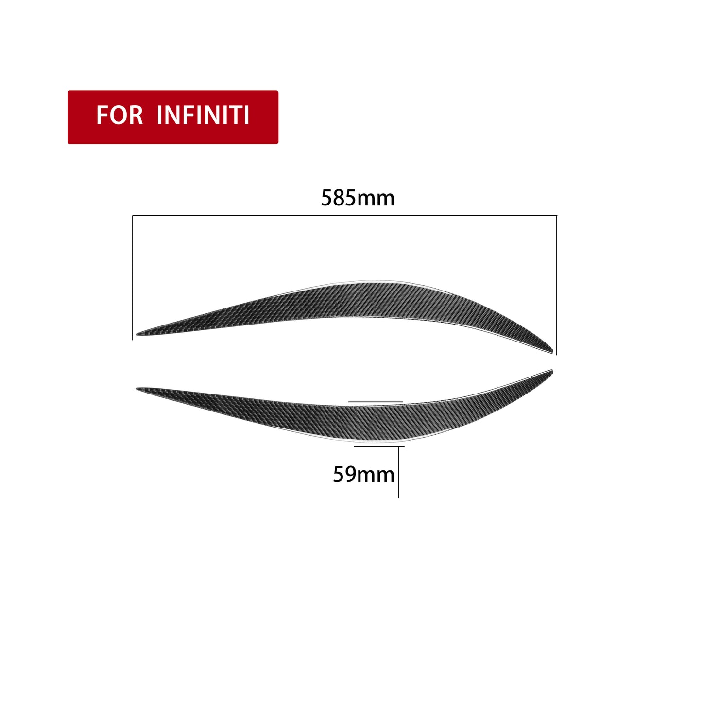 Soft Carbon Fiber Front Headlight Eyelids Eyebrow Cover for Infiniti Q50 2014-22