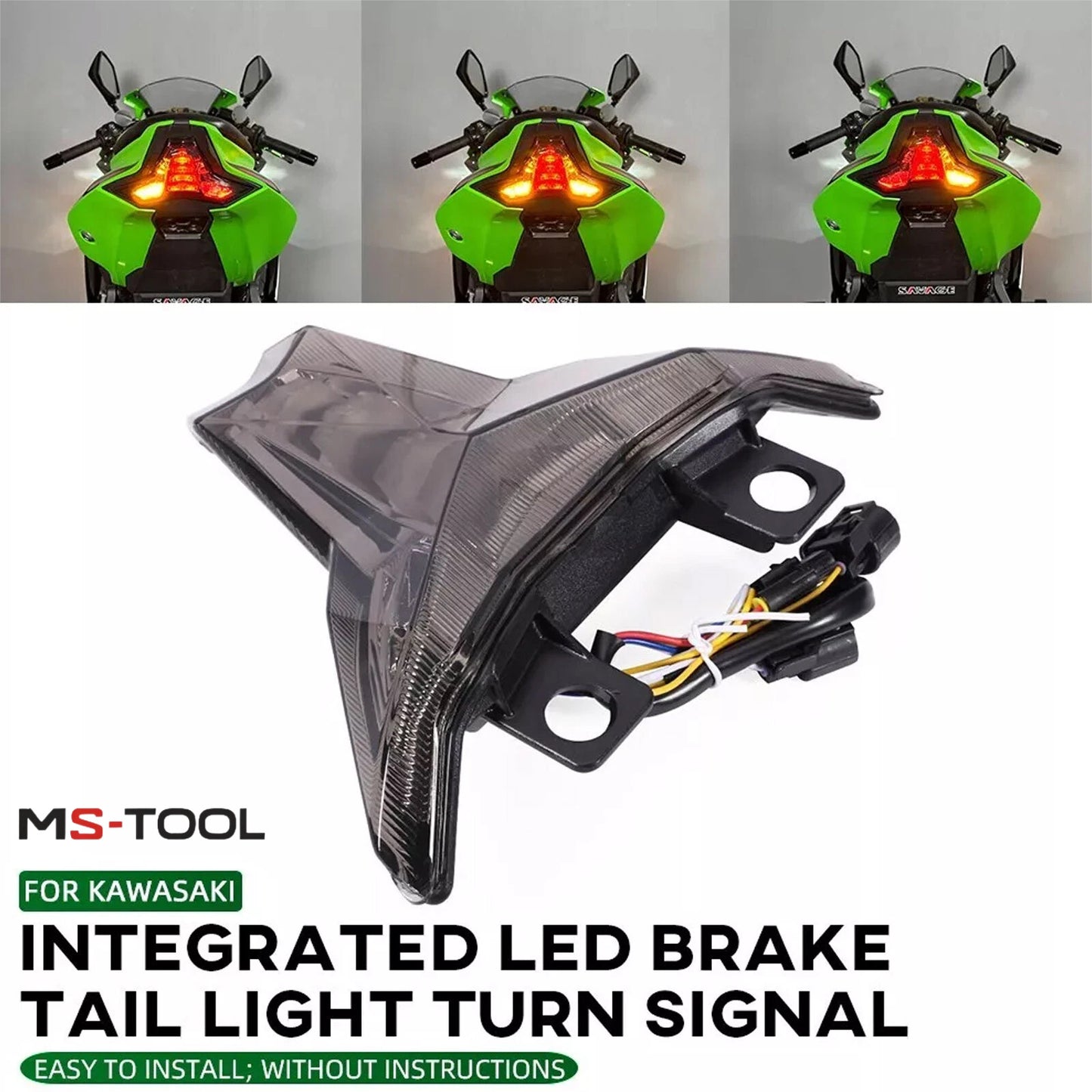 Integrated LED Tail Light Turn Signal DRL for KAWASAKI NinjaZX-4R/25R ZX-10R/R99