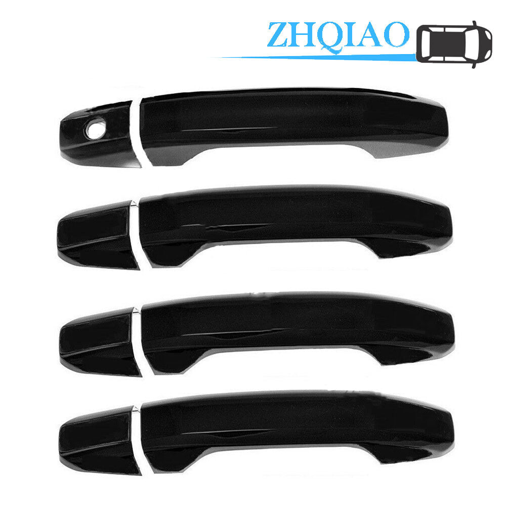 Crew Black Door Handle Covers Trim Fits for Chevrolet Silverado 2500 3500 2014-2019