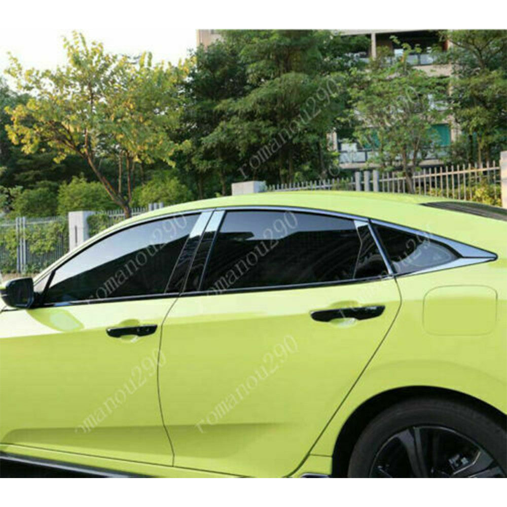 for Honda for Civic Sedan 2016-2021 Black steel Window Strip Sill Molding Cover Trim
