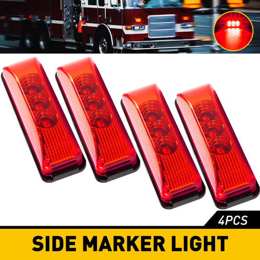 3 LED Red Side Light Marker for RVs, Trucks, and Trailers - Waterproof (B-)