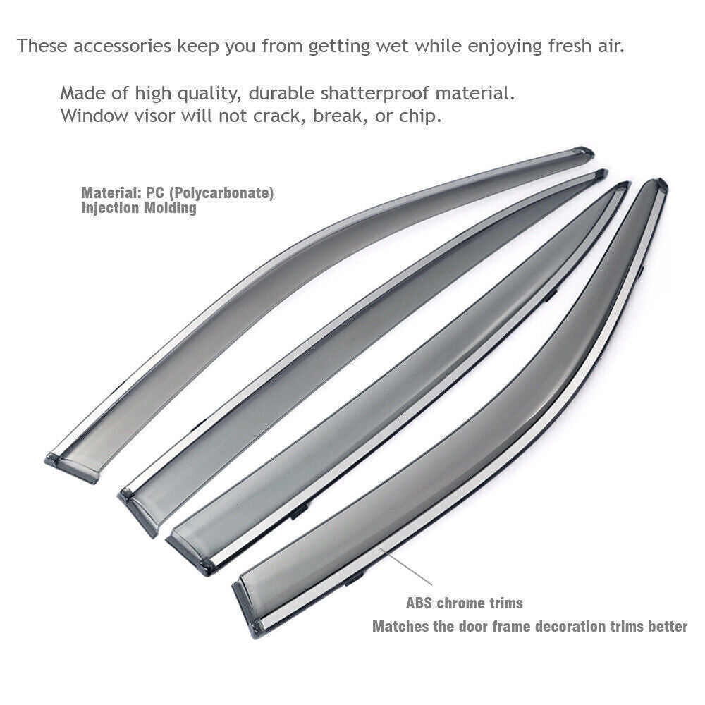 6X Sun Rain Guard Window Visor Vent Shade Wind Deflector for 17-24 for Cadillac XT5