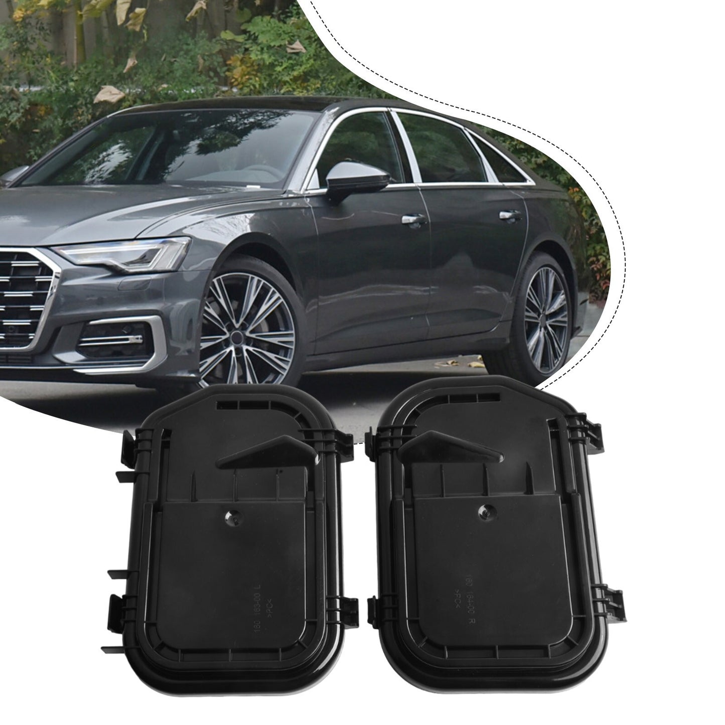 2PCS Left Right Side Headlight Cover Cap 4F0941158 4F0941159 for A6 for S6