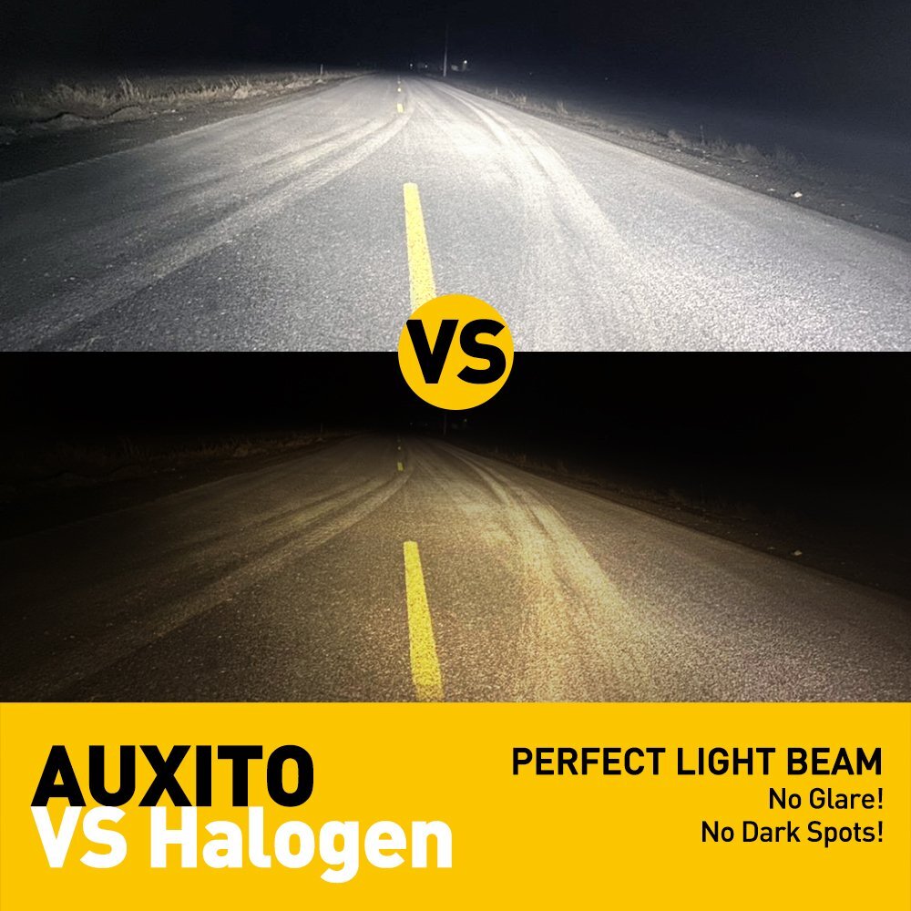 2-piece AUXITO 9005 HB3 LED headlight bulb kit, high beam 6000K white, 16000LM x1