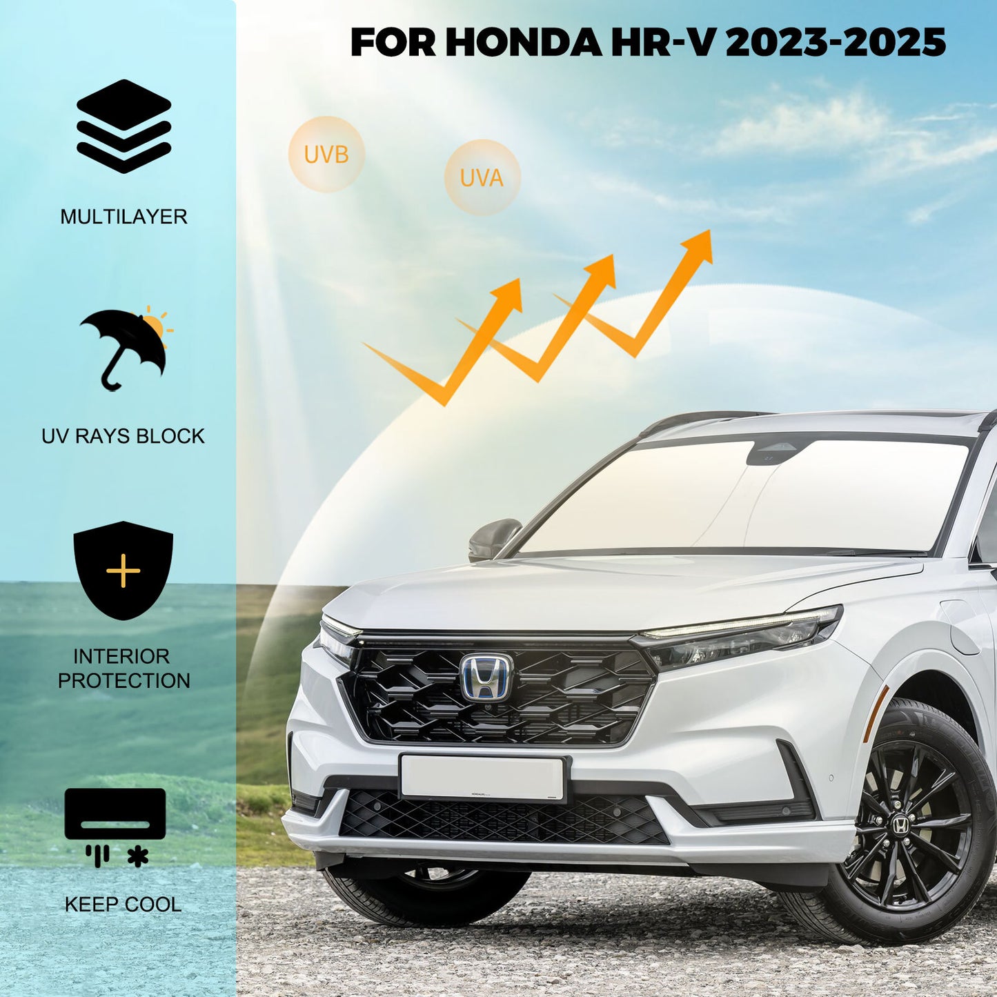 for Honda HR-V 2023-2025 Accessory Car Windshield Sun Shade UV Rays Block Cover