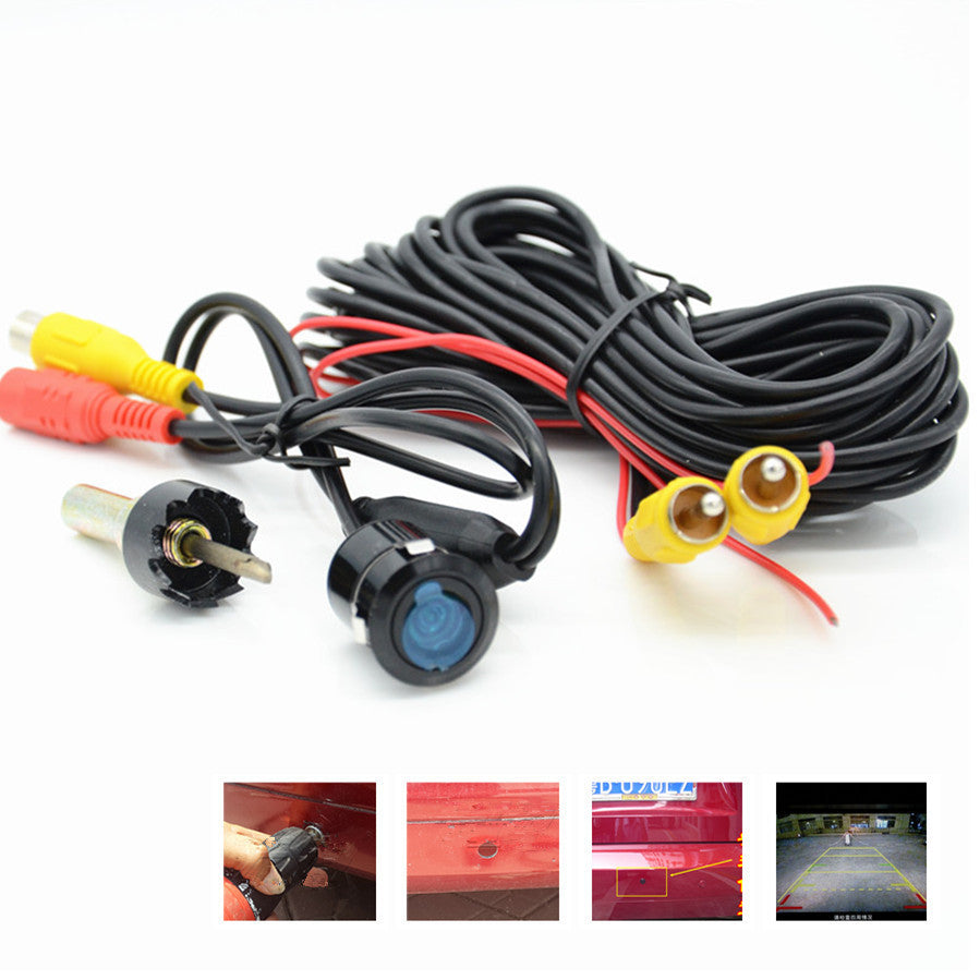 Car Waterproof Camera Rear View Reversing Backup Parking Night 18.5mm Drill Kit