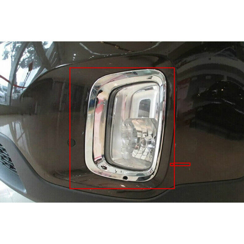 for Kia Sorento 14-15 Chrome Front bumper Fog Light Lamp Moulding Cover Trim 2P