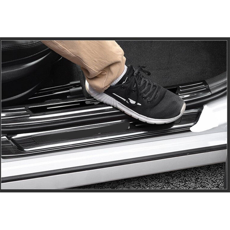 8pcs Black steel Door Sill Scuff Plate Guard Protector Trim for Kia K5 2021-2023
